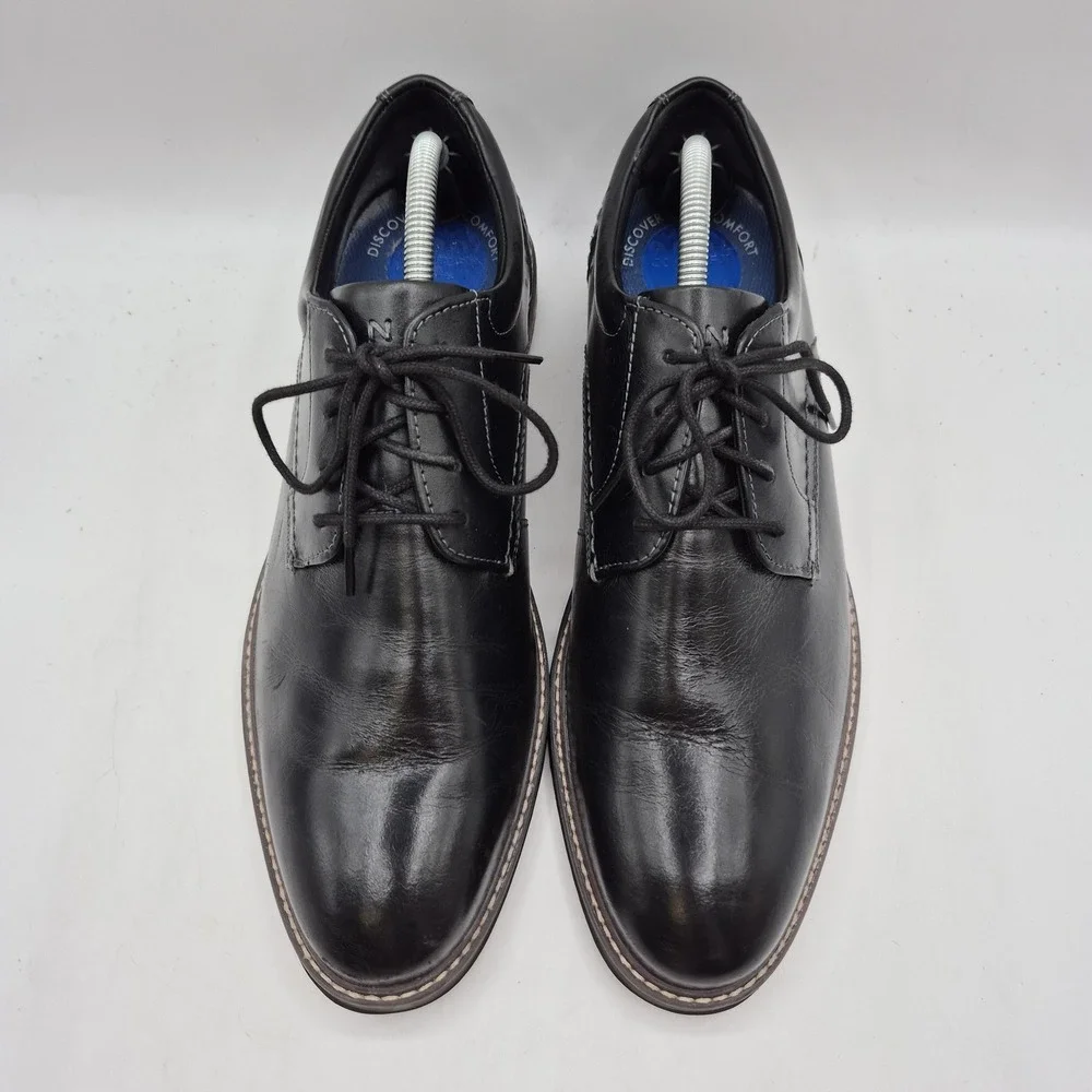 Nunn Bush Shoes Mens Size 10 Black‎ Leather Derby Dress Comfort Gel 81339-001